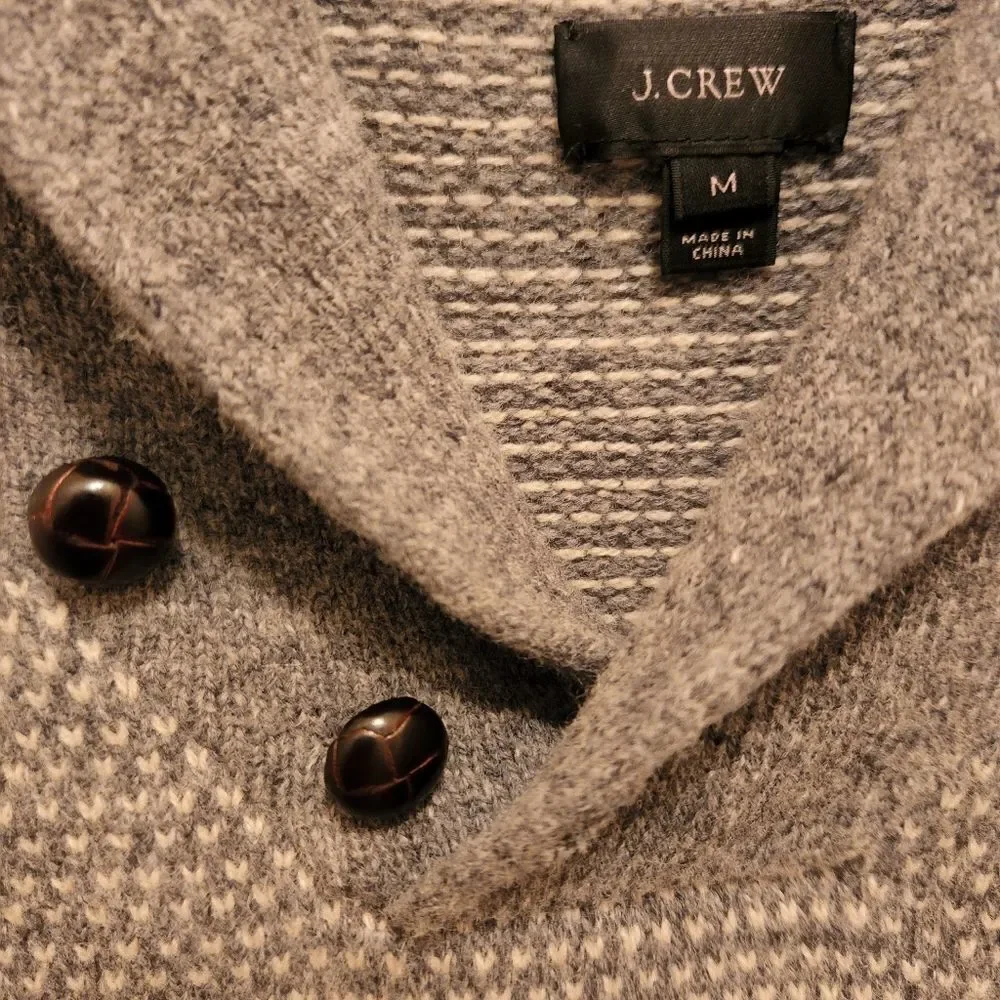 NWOT Vintage, J.Crew lambswool shawl collar sweater sz M Men's
